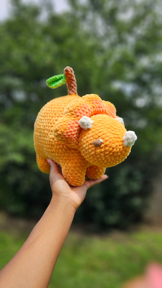 Tangerine Triceratops Plushie