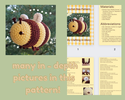 PATTERN ONLY: Crochet Honey the Bee Plushie