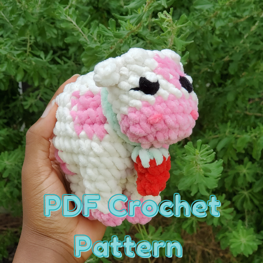 PATTERN ONLY: Crochet Mini Strawberry Cow Plushie